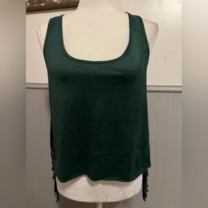 Soprano Faux Suede Top with Fringe down the Sides / Medium / Festival / Western